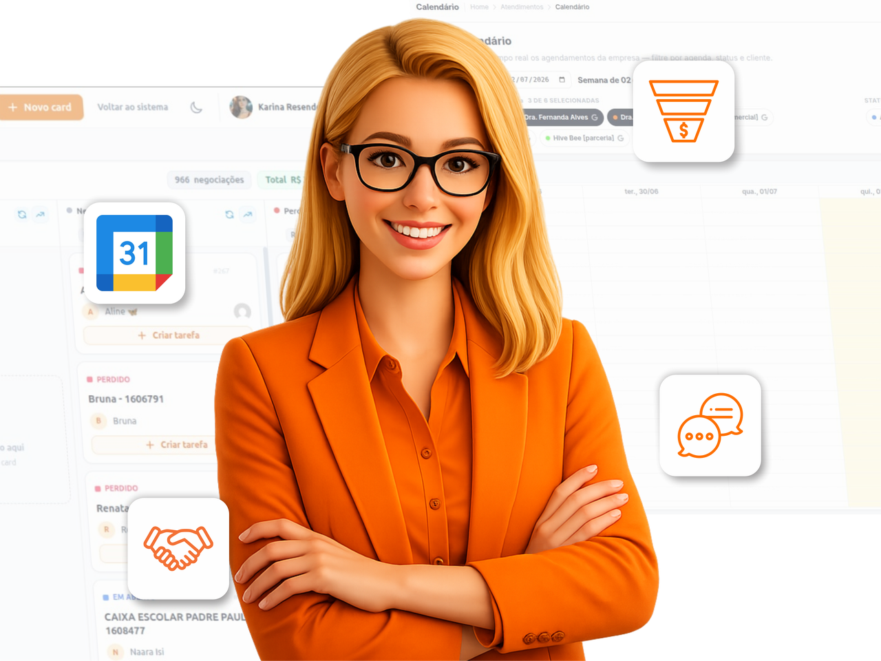 Agente IA Agendamento CRM em ação — marcação, confirmação e integração ao CRM